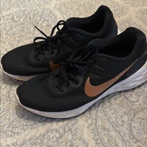 Nike Black and Gold Running Shoes